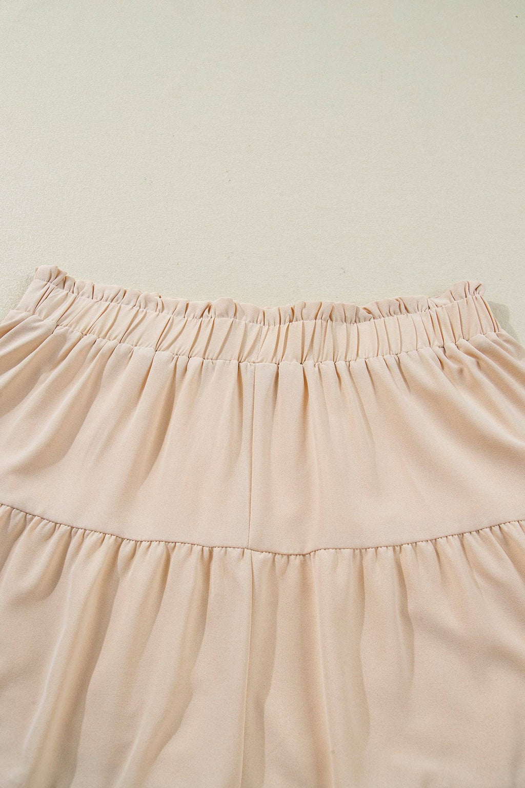 Plus Size Frilled Elastic Waist Lace Trim Boho Ruffled Shorts