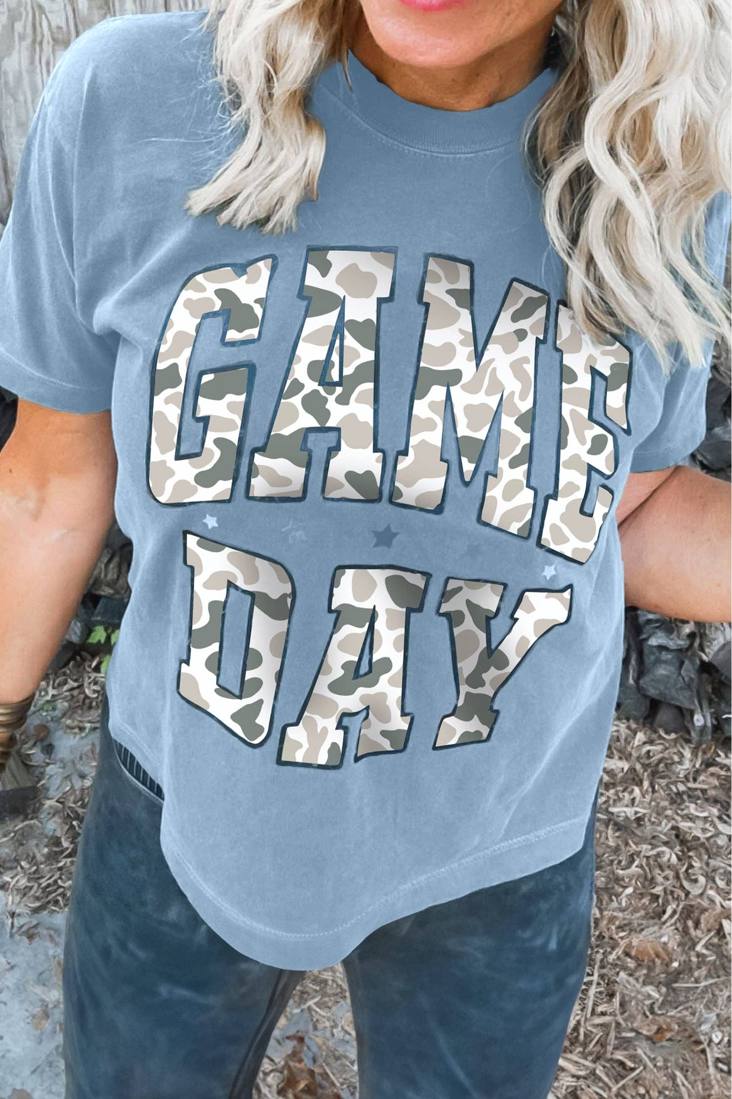 Stone Blue Camo GAME DAY Tee