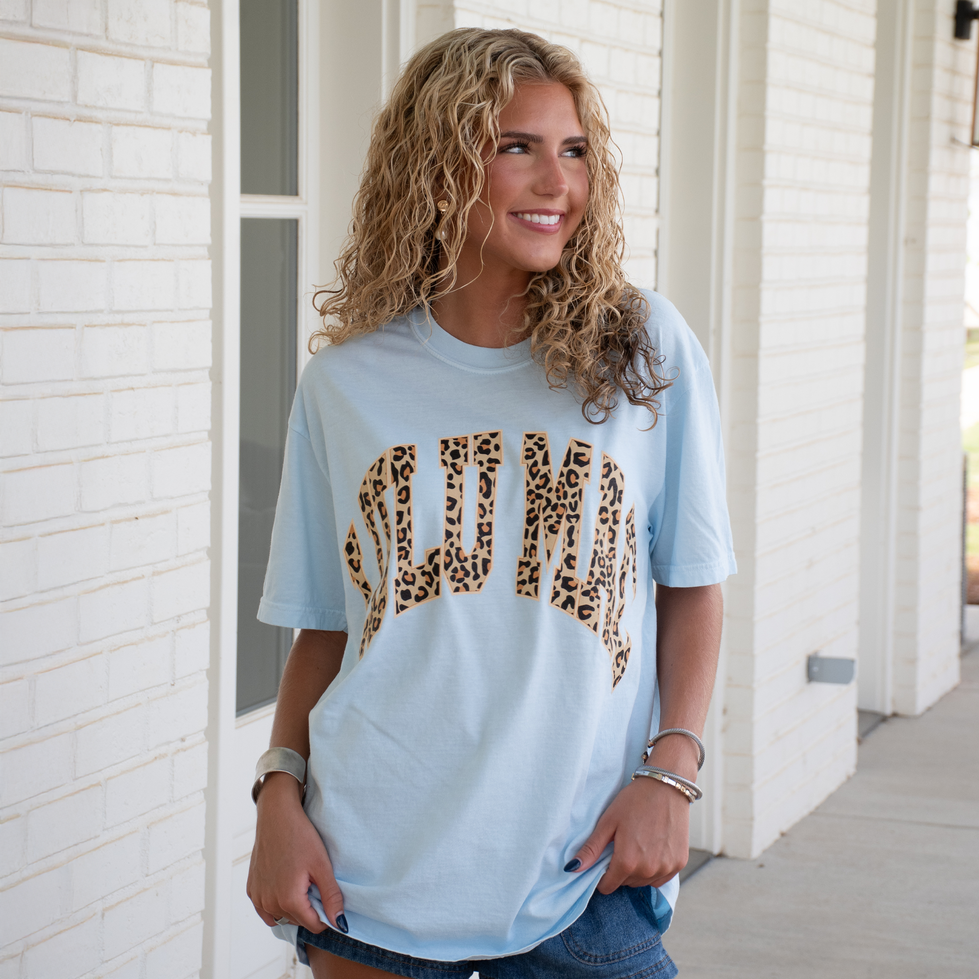 Sky Blue Leopard Lulu Mac Tee