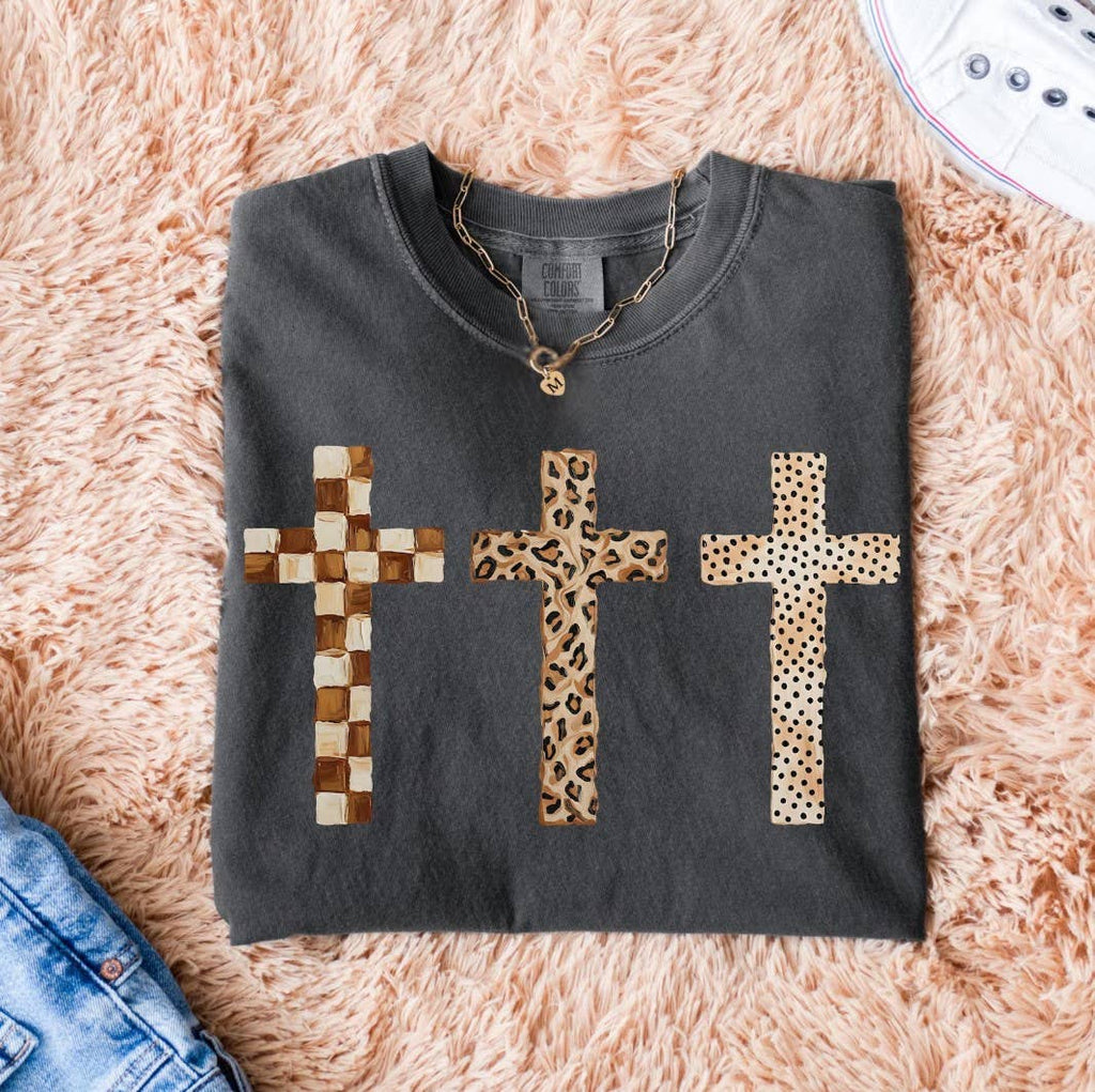 Brushstroke Cross Trio Tee
