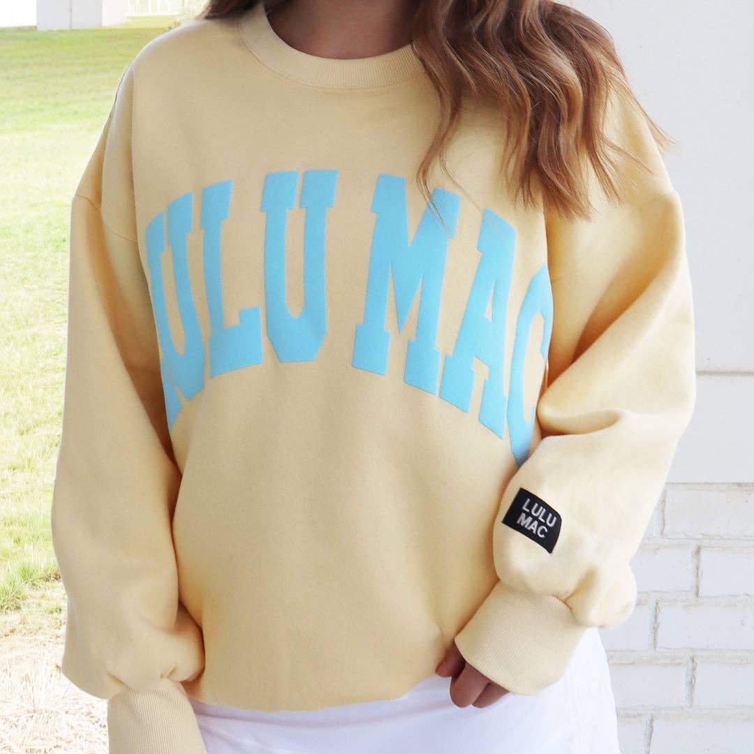 Lulu Mac Sweatshirt Butter/Light Blue Puff