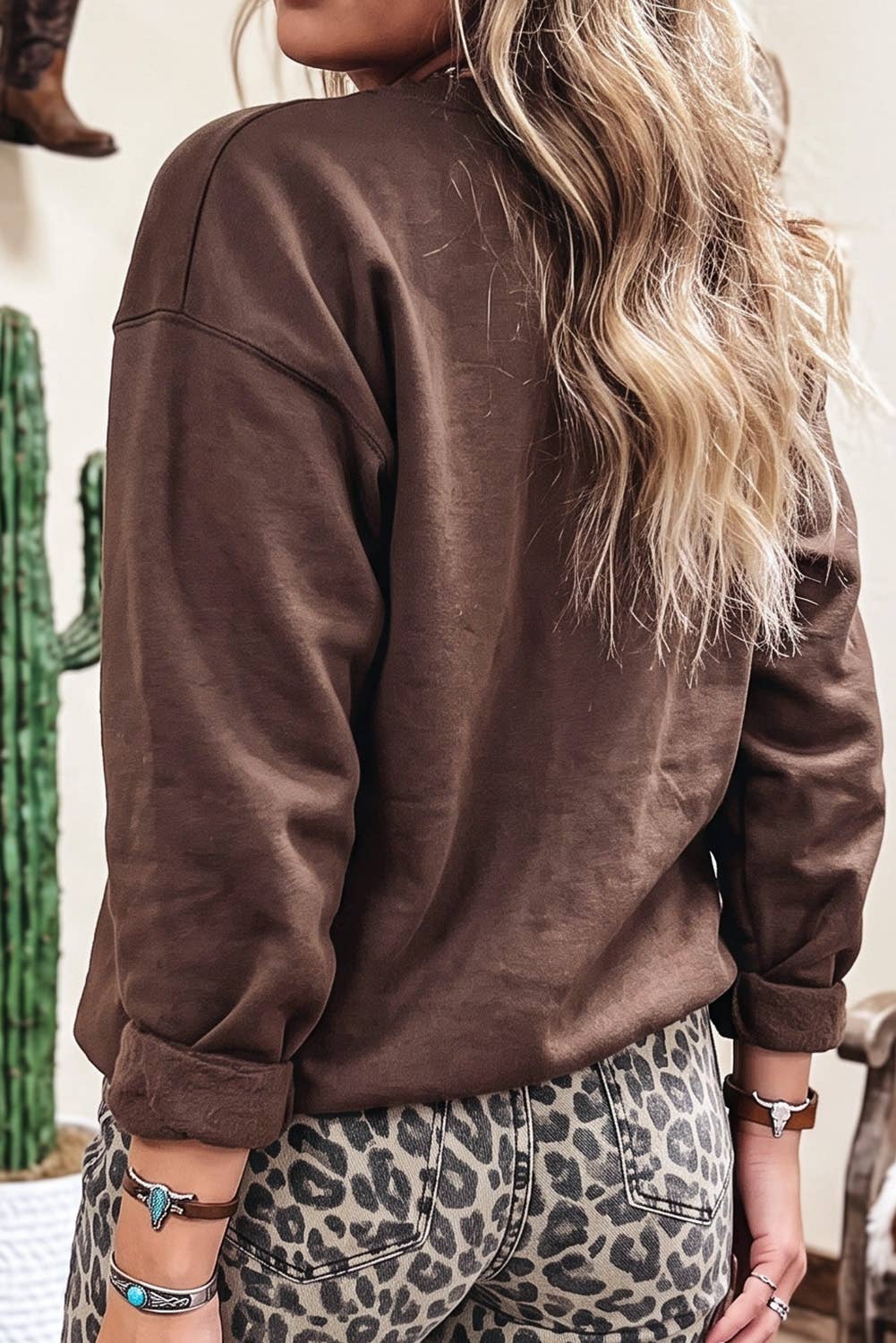 Striped PRAY Embroidered Patch Western Sweatshirt | S-4X