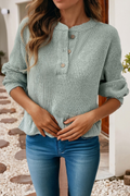 LDC Spring 2026 Ribbed Texture Drop Shoulder Henley Top