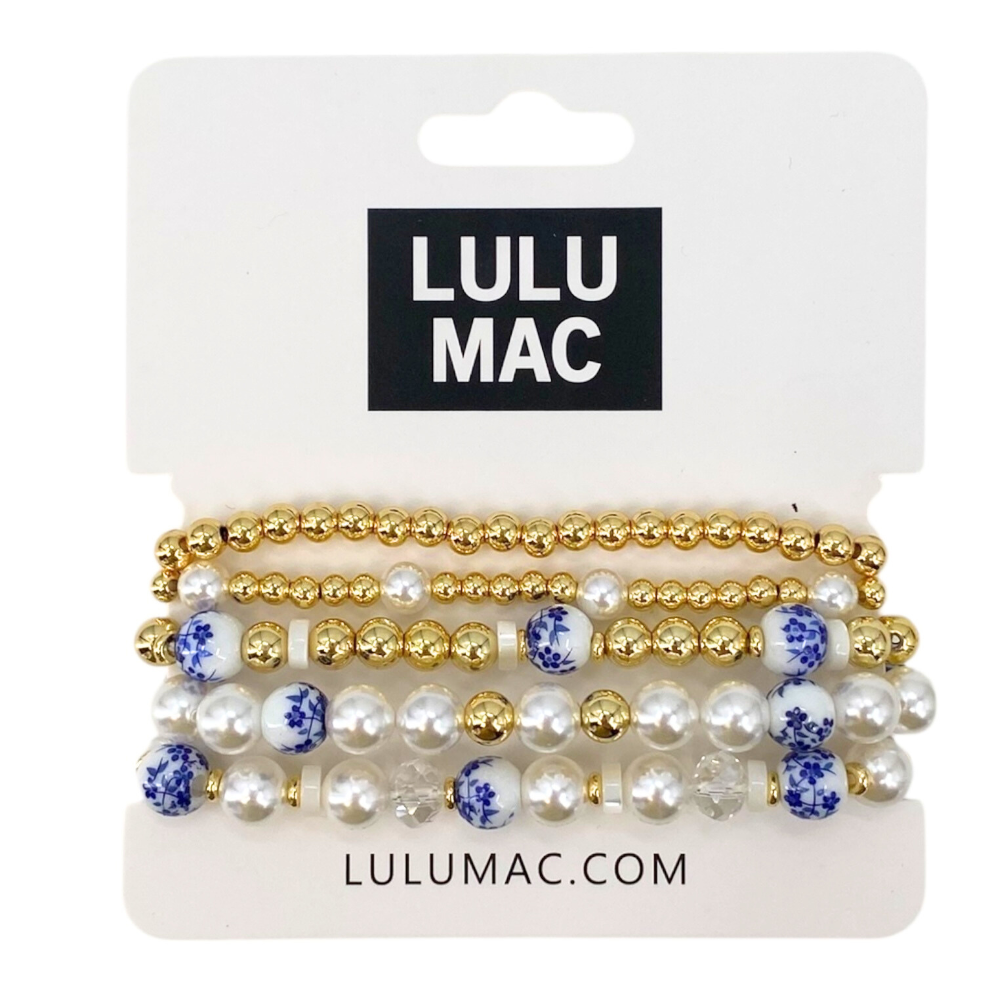 Blue & White Lulu Mac Bracelet Set