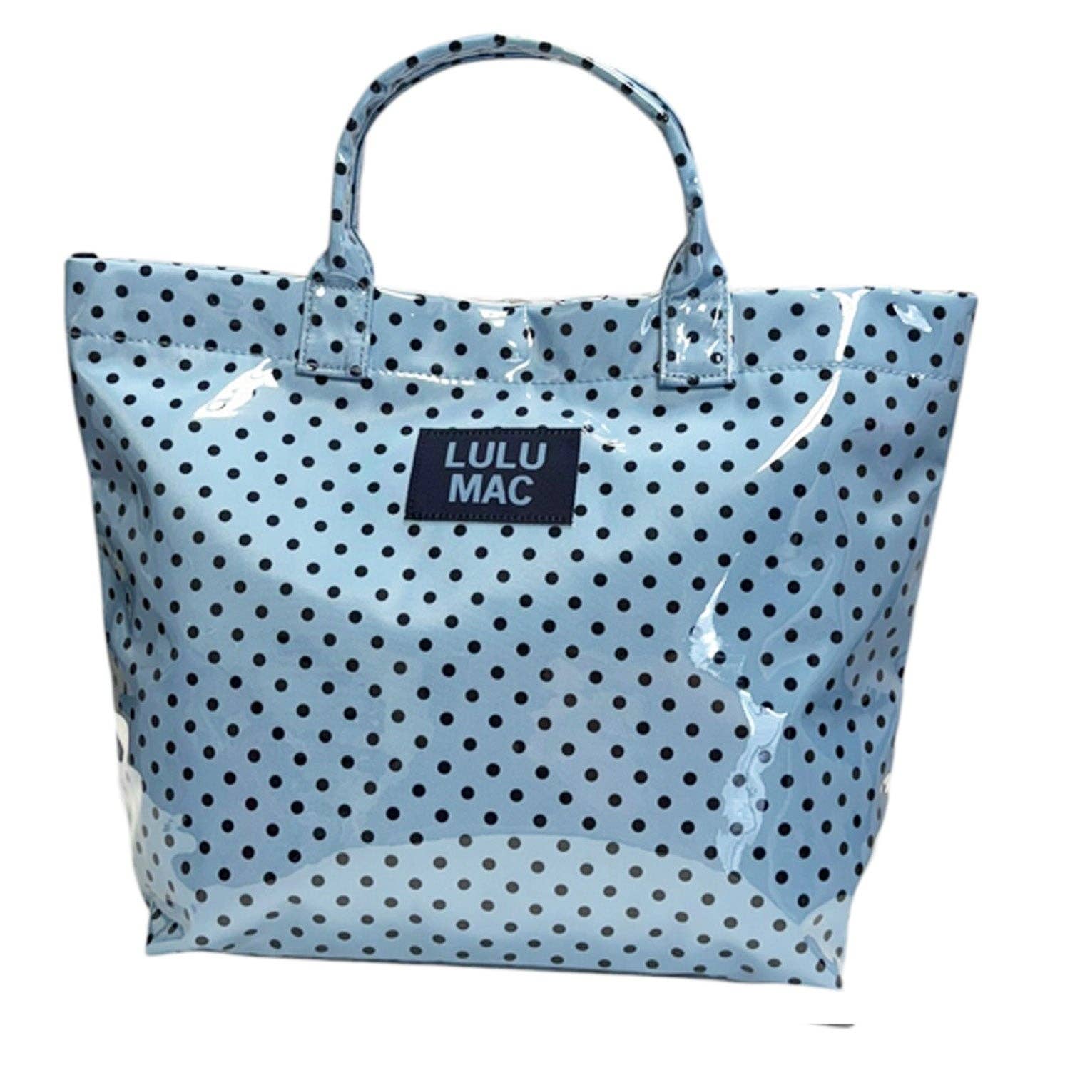 Light Blue/Navy Dot Lulu Mac Tote Bag