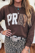 Striped PRAY Embroidered Patch Western Sweatshirt | S-4X