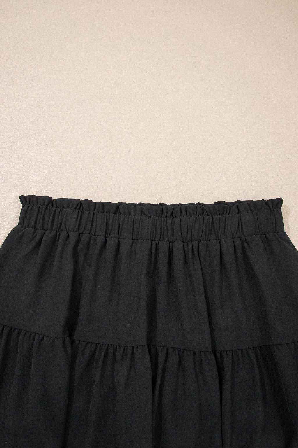 Plus Size Frilled Elastic Waist Lace Trim Boho Ruffled Shorts