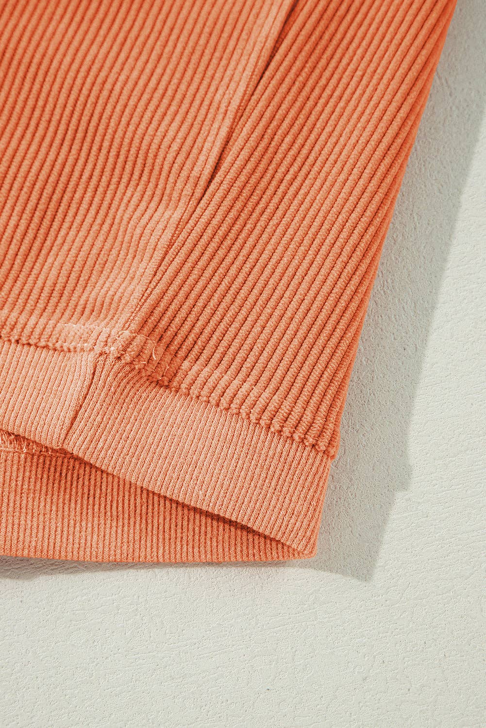Orange Thankful Ribbed Crew Neck Thanksgiving Sweatshirt
